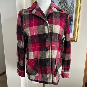 Vintage Plaid Wool Blazer-Jacket
